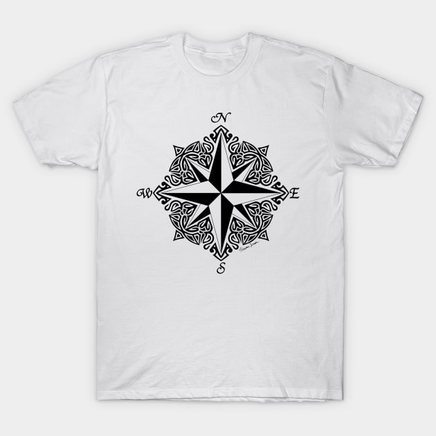 Tribal Compass Rose T-Shirt by artsytoocreations